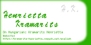 henrietta kramarits business card